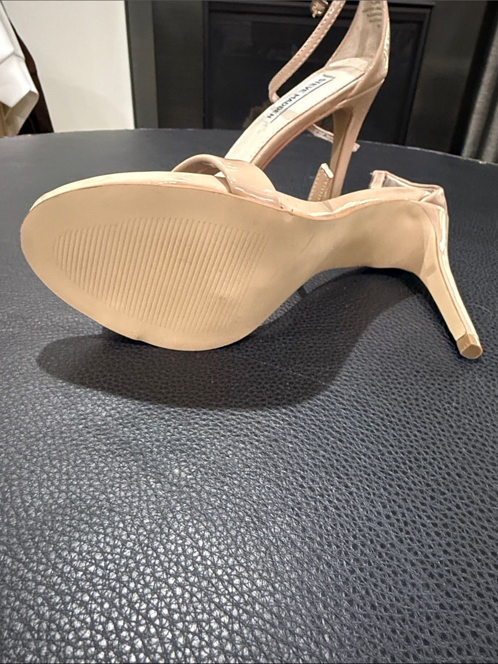 Steve Madden Blush Patent Ankle-Strap Stiletto Sandals - Picture 2 of 3